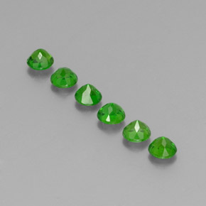 Pedras preciosas de diopsídio de cromo verde natural de  ct, corte redondo, VS