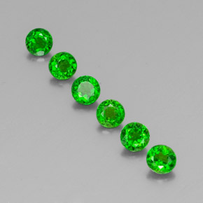 Pedras preciosas de diopsídio de cromo verde natural de  ct, corte redondo, VS