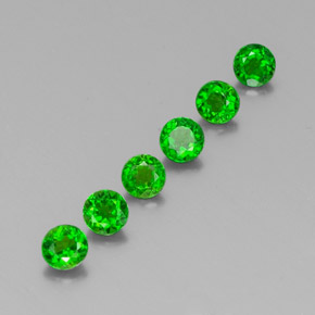 Pedras preciosas de diopsídio de cromo verde natural de  ct, corte redondo, VS