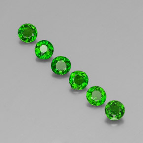 Pedras preciosas de diopsídio de cromo verde natural de  ct, corte redondo, VS