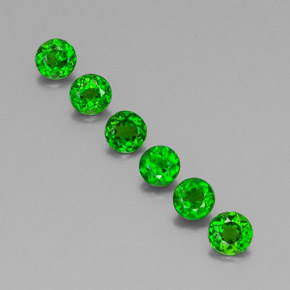 Pedras preciosas de diopsídio de cromo verde natural de  ct, corte redondo, VS