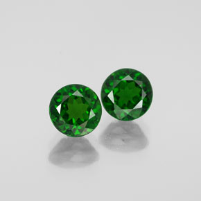 Pedras preciosas de diopsídio de cromo verde natural de  ct, corte redondo, VVS-VS