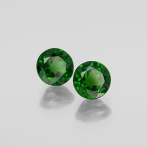 Pedras preciosas de diopsídio de cromo verde natural de  ct, corte redondo, VVS-VS