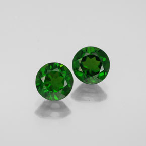 Pedras preciosas de diopsídio de cromo verde natural de  ct, corte redondo, VS