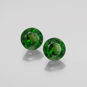 Pedras preciosas de diopsídio de cromo verde natural de  ct, corte redondo, VS