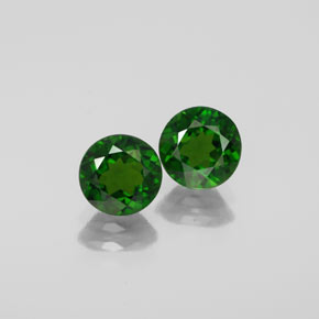Pedras preciosas de diopsídio de cromo verde natural de  ct, corte redondo, VS
