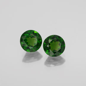 Pedras preciosas de diopsídio de cromo verde natural de  ct, corte redondo, VS