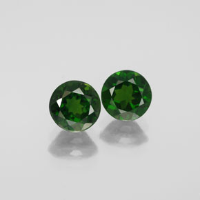 Pedras preciosas de diopsídio de cromo verde natural de  ct, corte redondo, VVS-VS