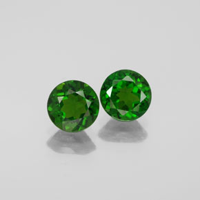 Pedras preciosas de diopsídio de cromo verde natural de  ct, corte redondo, VS