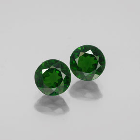 Pedras preciosas de diopsídio de cromo verde natural de  ct, corte redondo, VS