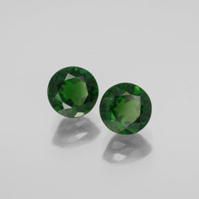 Pedras preciosas de diopsídio de cromo verde natural de  ct, corte redondo, VS