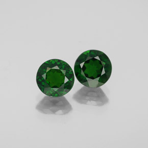 Pedras preciosas de diopsídio de cromo verde natural de  ct, corte redondo, VS