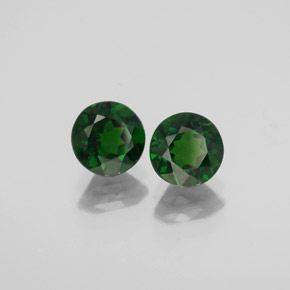 Pedras preciosas de diopsídio de cromo verde natural de  ct, corte redondo, VS