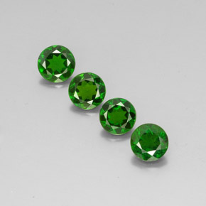 Pedras preciosas de diopsídio de cromo verde natural de  ct, corte redondo, VS
