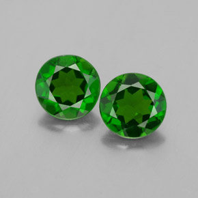 Pedras preciosas de diopsídio de cromo verde natural de  ct, corte redondo, VS