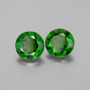 Pedras preciosas de diopsídio de cromo verde natural de  ct, corte redondo, VS