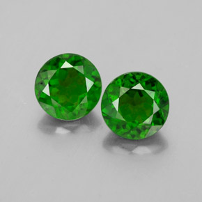 Pedras preciosas de diopsídio de cromo verde natural de  ct, corte redondo, VS-SI