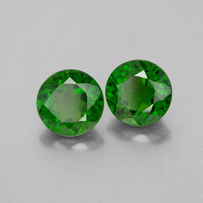 Pedras preciosas de diopsídio de cromo verde natural de  ct, corte redondo, VS-SI