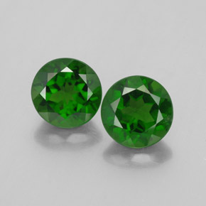 Pedras preciosas de diopsídio de cromo verde natural de  ct, corte redondo, VS