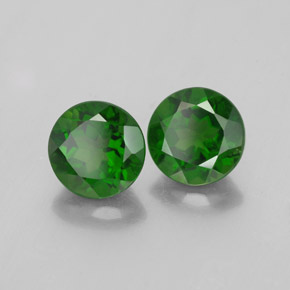 Pedras preciosas de diopsídio de cromo verde natural de  ct, corte redondo, VS