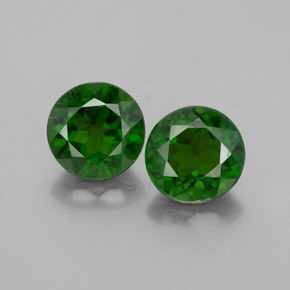 Pedras preciosas de diopsídio de cromo verde natural de  ct, corte redondo, VS