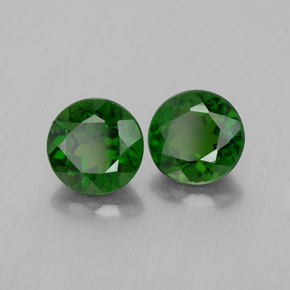 Pedras preciosas de diopsídio de cromo verde natural de  ct, corte redondo, VS
