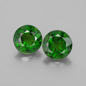 Pedras preciosas de diopsídio de cromo verde natural de  ct, corte redondo, VS