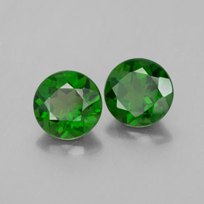 Pedras preciosas de diopsídio de cromo verde natural de  ct, corte redondo, VS
