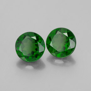Pedras preciosas de diopsídio de cromo verde natural de  ct, corte redondo, VS