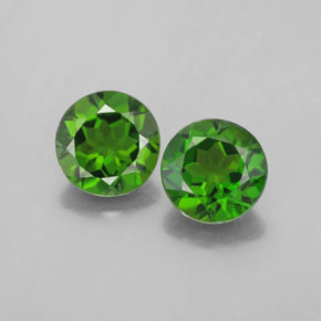 Pedras preciosas de diopsídio de cromo verde natural de  ct, corte redondo, VVS-VS