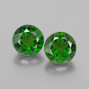 Pedras preciosas de diopsídio de cromo verde natural de  ct, corte redondo, VVS-VS