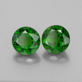 Pedras preciosas de diopsídio de cromo verde natural de  ct, corte redondo, VVS-VS