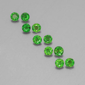 Pedras preciosas de diopsídio de cromo verde natural de  ct, corte redondo, VS
