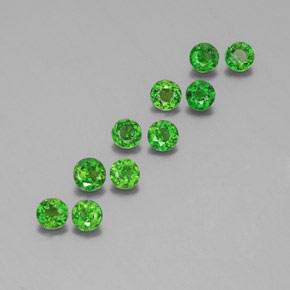 Pedras preciosas de diopsídio de cromo verde natural de  ct, corte redondo, VS