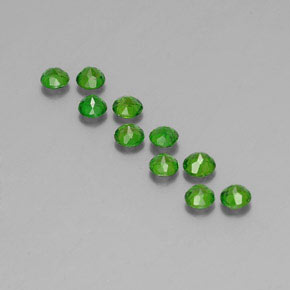 Pedras preciosas de diopsídio de cromo verde natural de  ct, corte redondo, VS