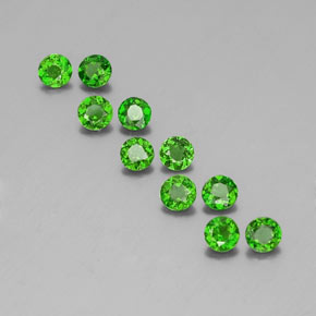 Pedras preciosas de diopsídio de cromo verde natural de  ct, corte redondo, VS
