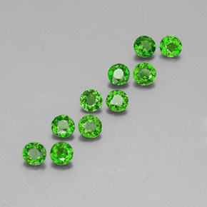 Pedras preciosas de diopsídio de cromo verde natural de  ct, corte redondo, VS