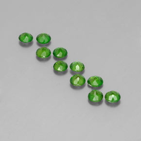 Pedras preciosas de diopsídio de cromo verde natural de  ct, corte redondo, VS
