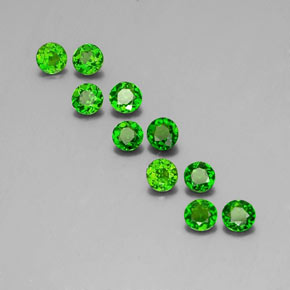 Pedras preciosas de diopsídio de cromo verde natural de  ct, corte redondo, VS