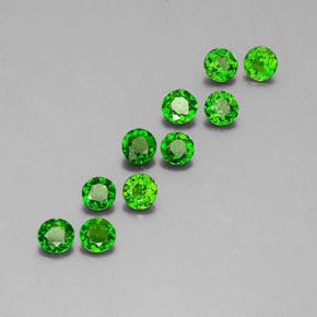Pedras preciosas de diopsídio de cromo verde natural de  ct, corte redondo, VS