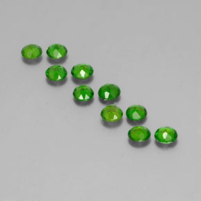 Pedras preciosas de diopsídio de cromo verde natural de  ct, corte redondo, VS