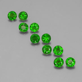 Pedras preciosas de diopsídio de cromo verde natural de  ct, corte redondo, VS