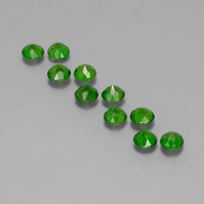 Pedras preciosas de diopsídio de cromo verde natural de  ct, corte redondo, VS