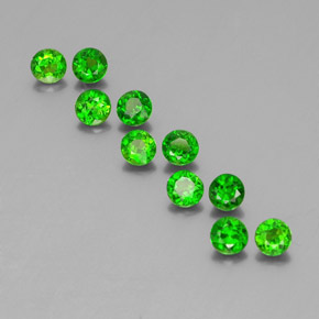 Pedras preciosas de diopsídio de cromo verde natural de  ct, corte redondo, VS