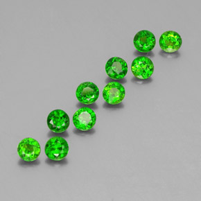 Pedras preciosas de diopsídio de cromo verde natural de  ct, corte redondo, VS
