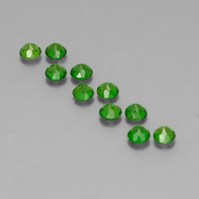 Pedras preciosas de diopsídio de cromo verde natural de  ct, corte redondo, VS