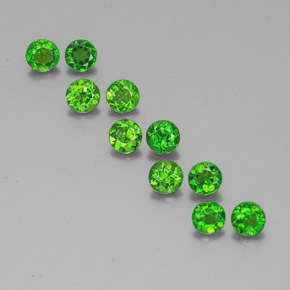 Pedras preciosas de diopsídio de cromo verde natural de  ct, corte redondo, VS