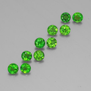 Pedras preciosas de diopsídio de cromo verde natural de  ct, corte redondo, VS