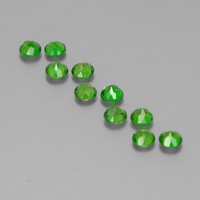 Pedras preciosas de diopsídio de cromo verde natural de  ct, corte redondo, VS
