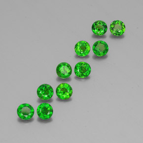 Pedras preciosas de diopsídio de cromo verde natural de  ct, corte redondo, VS